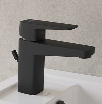 VITRA ROOT SQUARE umyvadlová stojánková baterie, s odtokovou soupravou, matná černá A4273536EXP Obrázek - fotka