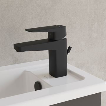 VITRA ROOT SQUARE umyvadlová stojánková baterie, s odtokovou soupravou, matná černá A4273536EXP Obrázek - fotka