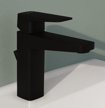 VITRA ROOT SQUARE umyvadlová stojánková baterie, s odtokovou soupravou, matná černá A4273436EXP Obrázek - fotka