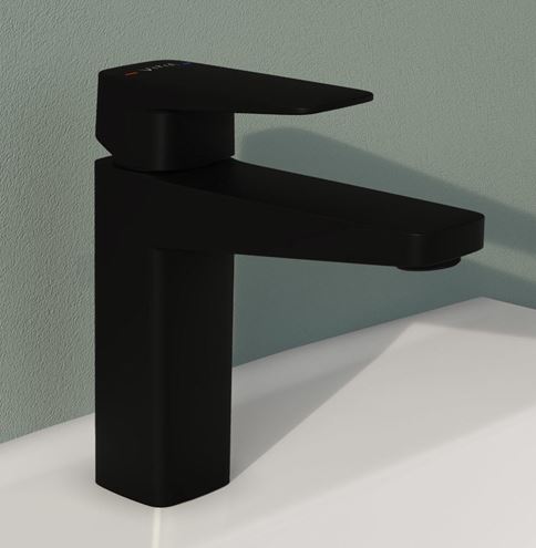 VITRA ROOT SQUARE umyvadlová stojánková baterie, BluEco, matná černá A4273136ENGX Obrázek - fotka
