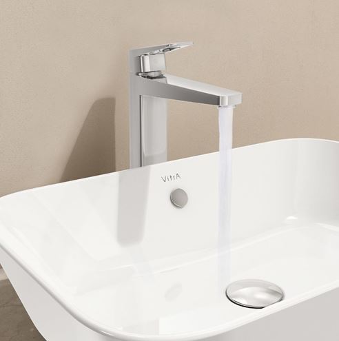VITRA ROOT SQUARE umyvadlová stojánková baterie, BluEco, chrom A42733ENGX Obrázek - fotka