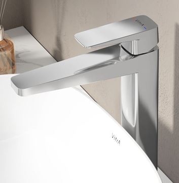 VITRA ROOT SQUARE umyvadlová stojánková baterie, BluEco, chrom A42733ENGX Obrázek - fotka