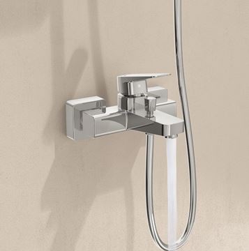 VITRA ROOT SQUARE vanová nástěnná baterie, s přepínačem, chrom A42737EXP Obrázek - fotka