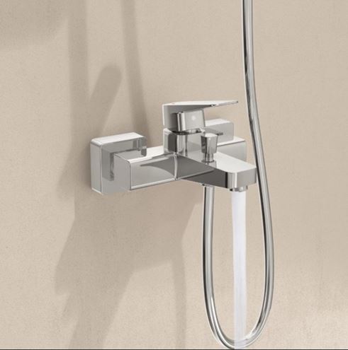 VITRA ROOT SQUARE vanová nástěnná baterie, s přepínačem, BluEco, chrom A42737ENGX Obrázek - fotka