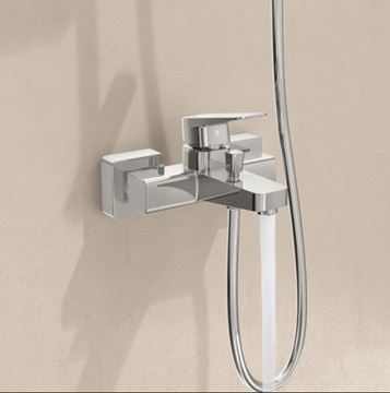 VITRA ROOT SQUARE vanová nástěnná baterie, s přepínačem, BluEco, chrom A42737ENGX Obrázek - fotka