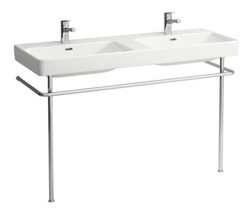 LAUFEN PRO S dvojumyvadlo 130 cm, se 2 otvory pro baterie a přepadem, LCC H8149684001041 Obrázek - fotka