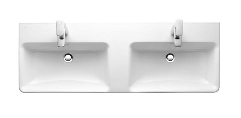 LAUFEN PRO S dvojumyvadlo 130 cm, se 2 otvory pro baterie a přepadem H8149680001041 Obrázek - fotka