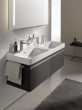LAUFEN PRO S dvojumyvadlo 130 cm, se 2 otvory pro baterie a přepadem H8149680001041 Obrázek - fotka