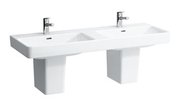 LAUFEN PRO S dvojumyvadlo 130 cm, se 3 otvory pro baterii a přepadem, LCC H8149684001081 Obrázek - fotka