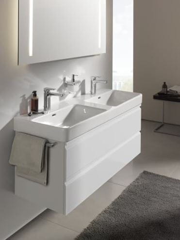 LAUFEN PRO S dvojumyvadlo 130 cm, s přepadem H8149680001091 Obrázek - fotka