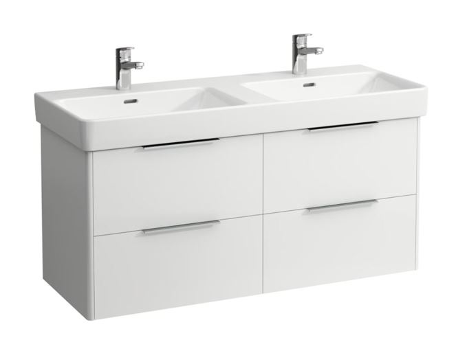LAUFEN PRO S dvojumyvadlo 120 cm, se 2 otvory pro baterie a přepadem H8149660001041 Obrázek - fotka