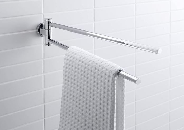 DURAVIT D-CODE držák ručníku 447 mm, dvojramenný, otočný, chrom 0099221000 Obrázek - fotka