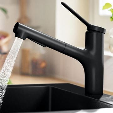 HANSGROHE ZESIS M33 dřezová baterie, s vytahovací sprškou, sBox lite, matná černá 74803670 Obrázek - fotka
