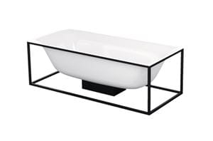 BETTELUX SHAPE volně stojící vana 180x80 cm, bez rámu, BetteGlaze, titanová ocel