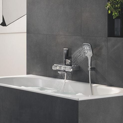 GROHE RAINSHOWER SMARTACTIVE 130 CUBE sprchová souprava 3-dílná, ruční sprcha 130x130 mm, 3 proudy, hadice, držák, Water Saving, chrom 26589000 Obrázek - fotka