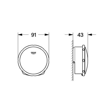 GROHE TALENTOFILL sada krytek pro napouštěcí a odtokovou soupravu, supersteel 19952DC0 Technický nákres
