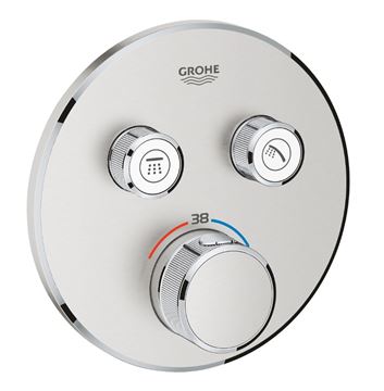 GROHE GROHTHERM SMARTCONTROL podomítková termostatická baterie, pro 2 spotřebiče, Water Saving, supersteel