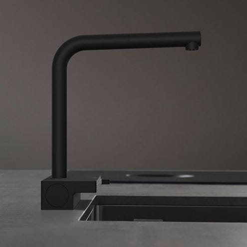HANSGROHE AQUNO SELECT M81 dřezová baterie, s vytahovací koncovkou a plochou sprškou, matná černá 73836670 Obrázek - fotka