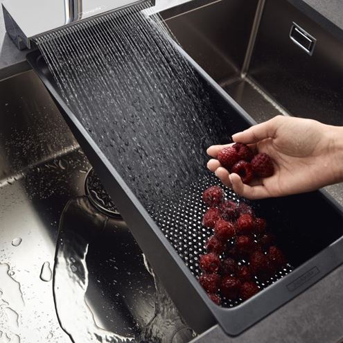 HANSGROHE AQUNO SELECT M81 dřezová baterie, s vytahovací koncovkou a plochou sprškou, matná černá 73836670 Obrázek - fotka