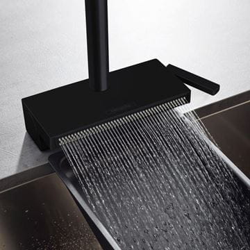 HANSGROHE AQUNO SELECT M81 dřezová baterie, s vytahovací koncovkou a plochou sprškou, matná černá 73836670 Obrázek - fotka