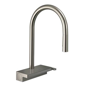HANSGROHE AQUNO SELECT M81 dřezová baterie, s vytahovací sprškou a plochým sprchovým proudem, sBox, EcoSmart, nerez