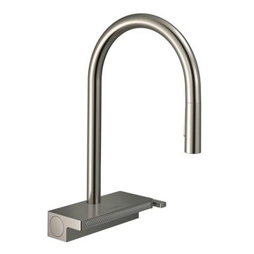 HANSGROHE AQUNO SELECT M81 dřezová baterie, s vytahovací sprškou a plochým sprchovým proudem, sBox, EcoSmart, nerez