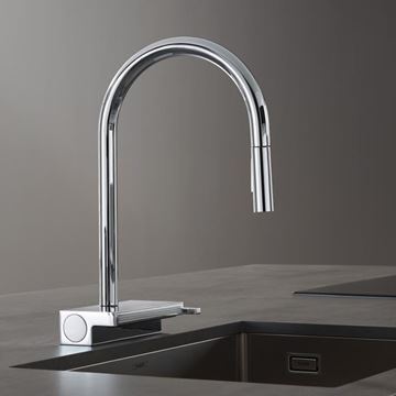 HANSGROHE AQUNO SELECT M81 dřezová baterie, s vytahovací sprškou a plochým sprchovým proudem, chrom 73837000 Obrázek - fotka