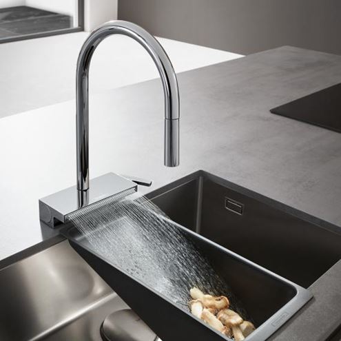 HANSGROHE AQUNO SELECT M81 dřezová baterie, s vytahovací sprškou a plochým sprchovým proudem, chrom 73837000 Obrázek - fotka