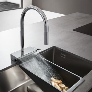 HANSGROHE AQUNO SELECT M81 dřezová baterie, s vytahovací sprškou a plochým sprchovým proudem, chrom 73837000 Obrázek - fotka