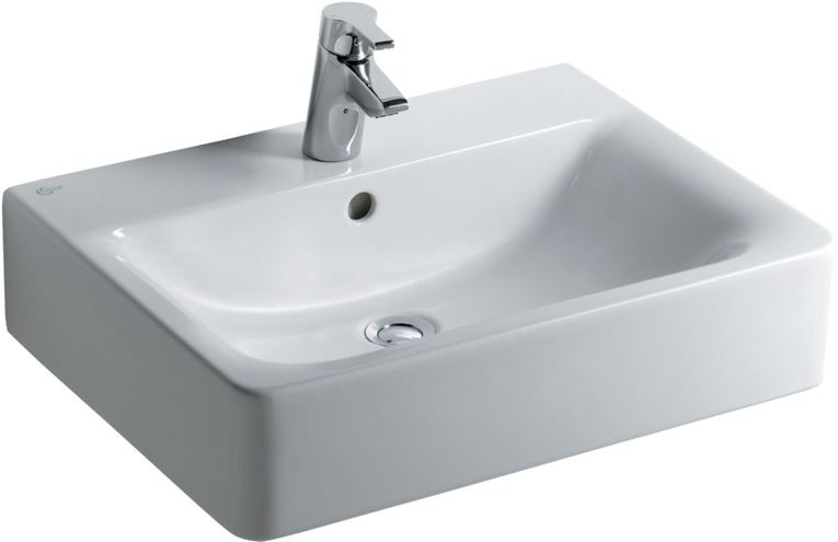 IDEAL STANDARD CONNECT CUBE umyvadlo 60 cm, s otvorem pro baterii a přepadem E714101 Obrázek - fotka
