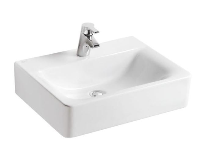 IDEAL STANDARD CONNECT CUBE umyvadlo 55 cm, s otvorem pro baterii, bez přepadu E811301 Obrázek - fotka