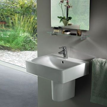 IDEAL STANDARD CONNECT CUBE umyvadlo 55 cm, s otvorem pro baterii a přepadem, Ideal Plus E7139MA Obrázek - fotka
