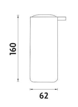 NIMCO OMI dávkovač tekutého mýdla 175 ml, polyresin, chrom/bílá OM 16031-05 Technický nákres