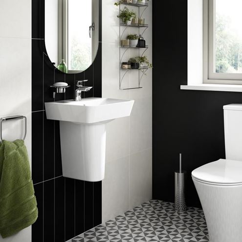 IDEAL STANDARD CONNECT AIR CUBE umývátko 40 cm, s otvorem pro baterii a přepadem E030701 Obrázek - fotka