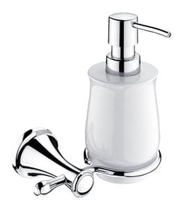 NIMCO LADA dávkovač tekutého mýdla 300 ml, nástěnný, keramika, chrom/bílá