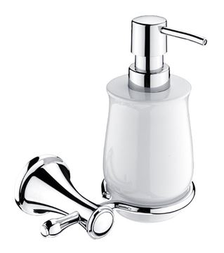 NIMCO LADA dávkovač tekutého mýdla 300 ml, nástěnný, keramika, chrom/bílá