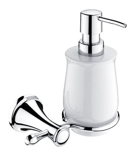 NIMCO LADA dávkovač tekutého mýdla 300 ml, nástěnný, keramika, chrom/bílá LA 19031K-26 Obrázek - Hlavní obrázek