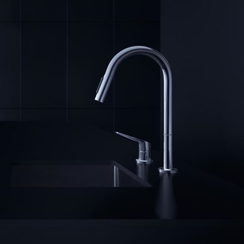 AXOR CITTERIO M dřezová baterie, s vytahovací sprškou, nerez 34822800 Obrázek - fotka