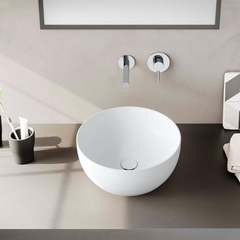 VITRA OUTLINE umyvadlová mísa 40 cm, bez přepadu, VitrAhygiene, matná bílá 5992B401-0016 Obrázek - fotka