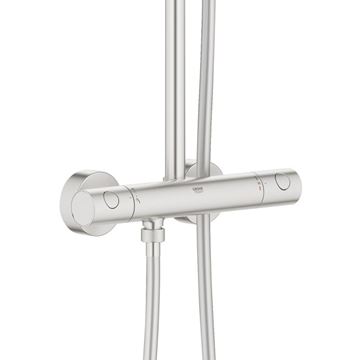 GROHE EUPHORIA SYSTEM 310 sprchový set s termostatickou baterií, horní sprcha, ruční sprcha se 3 proudy, tyč, hadice, supersteel 26075DC0 Obrázek - fotka