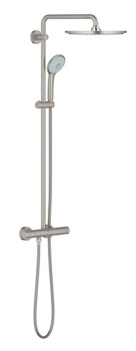 GROHE EUPHORIA SYSTEM 310 sprchový set s termostatickou baterií, horní sprcha, ruční sprcha se 3 proudy, tyč, hadice, supersteel 26075DC0 Obrázek - Hlavní obrázek