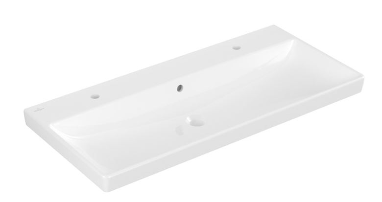 VILLEROY & BOCH AVENTO umyvadlo 100 cm, se 2 otvory pro baterie a přepadem, CeramicPlus, alpská bílá 4156A4R1 Obrázek - Hlavní obrázek