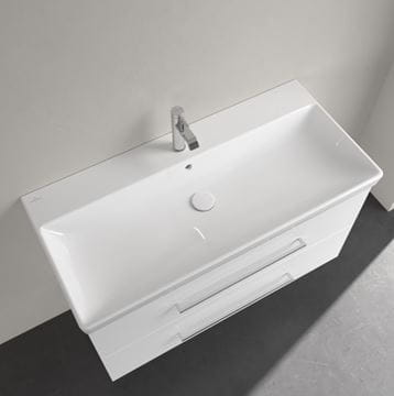 VILLEROY & BOCH AVENTO umyvadlo 100 cm, s otvorem pro baterii a přepadem, CeramicPlus, alpská bílá 4156A5R1 Obrázek - fotka