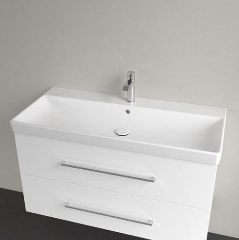 VILLEROY & BOCH AVENTO umyvadlo 100 cm, s otvorem pro baterii a přepadem, CeramicPlus, alpská bílá 4156A5R1 Obrázek - fotka