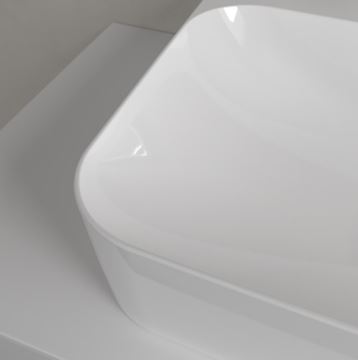 VILLEROY & BOCH FINION umyvadlo na desku 60 cm, s otvorem pro baterii, bez přepadu, CeramicPlus, alpská bílá 41686LR1 Obrázek - fotka