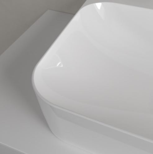 VILLEROY & BOCH FINION umyvadlo na desku 60 cm, s otvorem pro baterii, bez přepadu, CeramicPlus, alpská bílá 41686LR1 Obrázek - fotka