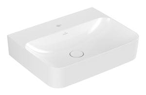 VILLEROY & BOCH FINION umyvadlo na desku 60 cm, s otvorem pro baterii, bez přepadu, CeramicPlus, alpská bílá