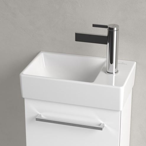 VILLEROY & BOCH AVENTO umývátko 36 cm, s otvorem pro baterii vpravo, bez přepadu, alpská bílá 43003L01 Obrázek - fotka