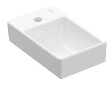 VILLEROY & BOCH AVENTO umývátko 36 cm, s otvorem pro baterii vlevo, bez přepadu, alpská bílá