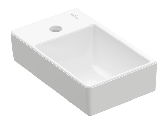 VILLEROY & BOCH AVENTO umývátko 36 cm, s otvorem pro baterii vlevo, bez přepadu, alpská bílá 43003R01 Obrázek - Hlavní obrázek